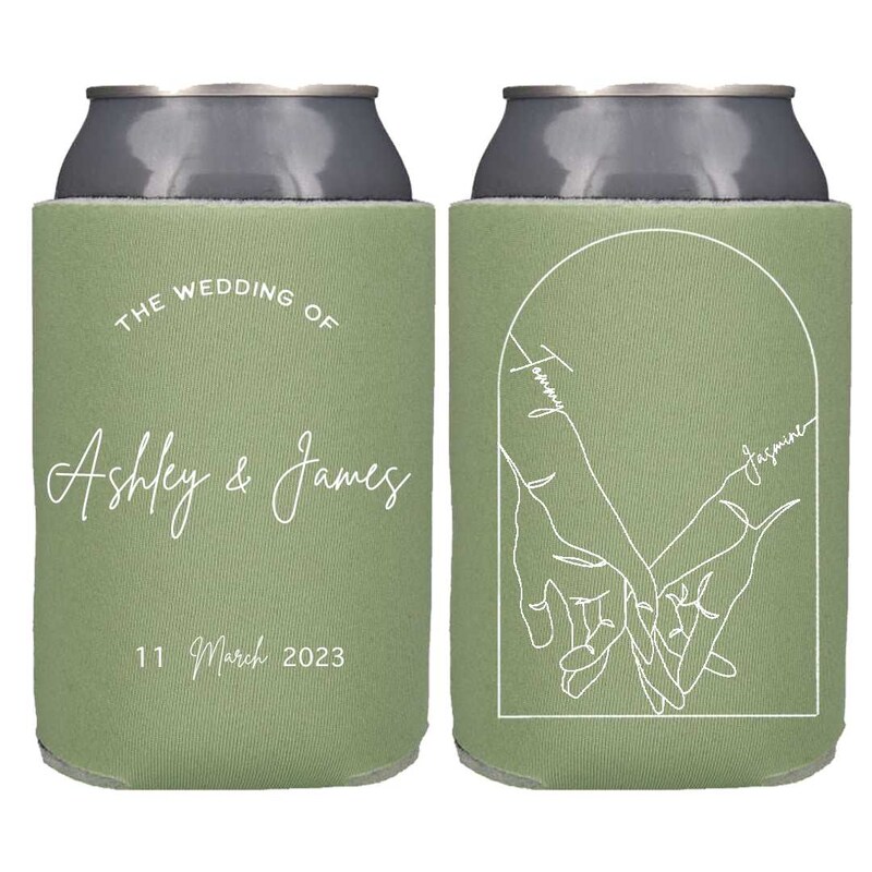 Personalized Wedding Can cooler, beer hugger, Stubby Cooler, engage party favor, promotional product, wedding favor gift F015